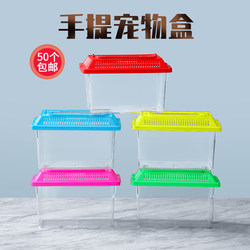 Large, Medium, and Small Children's Portable Transparent Pet Transport Box Plastic Goldfish Tank Turtle Tank for Stall Use