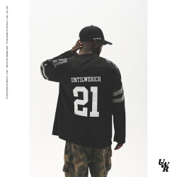 Untilwerich Ice Hockey Long-Sleeved American Mesh Ice Hockey Jersey T-Shirt Men's Rugby Basketball Sports Splicing Jersey