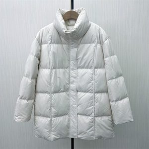 EN 2025 Winter New Product Down Jacket Women's Mid-Length Fashion Loose Thick Duck Down Warm Jacket 516