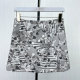 S2024 autumn clothing new product printed skirt for women with high waist slim casual commuting versatile A-line short skirt 326