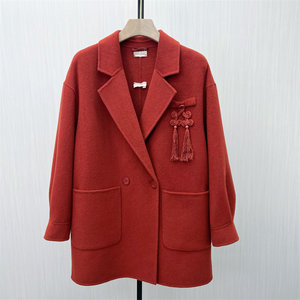 C2025 winter new product double-sided woolen coat women's mid-length loose woolen wool coat 8328