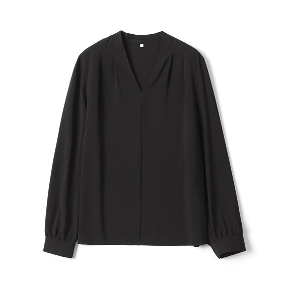 
*WCS08097 Jasmine Yaji Fragrant and elegant Japanese thin triacetate V-neck long-sleeved shirt for women