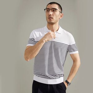 
MZT06023 Moli Yaji WISICA certified island cotton 100% cotton lapel knitted short-sleeved sea soul shirt for men