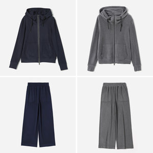 
*WWT07056 Jasmine Yaji Light and soft waxy German velvet casual hooded sweatshirt jacket sweatpants wide leg pants for women