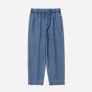 *WKZ08234 B*C [Spark Denim] Retro old money dark pattern gold wire high-string cotton elastic waist harem pants
