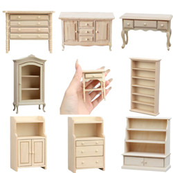 Retro DIY Miniature Wooden Toy Model 12-Point Dollhouse Scene Decoration Small Cabinet Ornaments