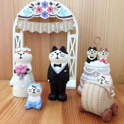 Zakka Japanese-Style Creative Cat Wedding Theme Scene Desktop Decoration Ornament Decole Memo Holder Gift