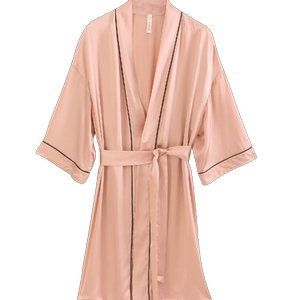 Jinsanta silk pajamas for women 100% mulberry silk simple red wedding bridesmaid wedding morning gown home clothes