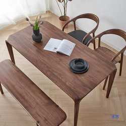 North American black walnut solid wood mortise and tenon tea table home dining table rectangular desk log dining table furniture