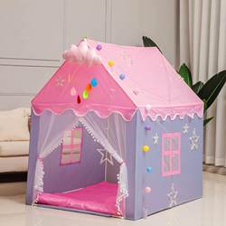 New Pink and Gray House Children's Indoor Tent Playhouse Boys and Girls Castle Villa Pretend Play Toys