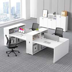 Shenzhen Office Desk for 4 People, Telephone Sales Small Workstation with Partition, Desk and Chair Combination, Staff Workstation Booth