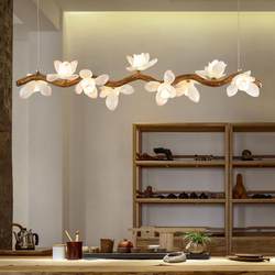 Zen new Chinese style tree branch chandelier Nordic retro B&B tea room Japanese style wabi-sabi style restaurant lotus lamps