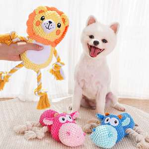 
New pet sounding dog toys resistant to biting dogs grinding teeth plush cats relieve boredom interactive doll cat supplies lion