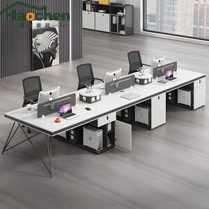 
Office furniture staff office desk chair combination 4/6 person seats simple modern employee financial computer desk work position
