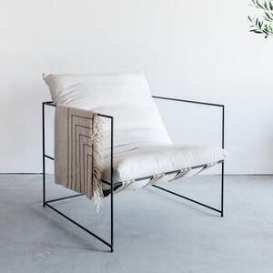 
Nordic simple lazy sofa, fabric wrought iron single lounge chair, home reading leisure chair, bedroom rest chair