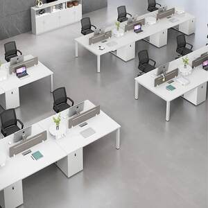 
Simple generation and combination staff desk set office furniture 24 more than 6 people computer clerk CY-904 workstation white