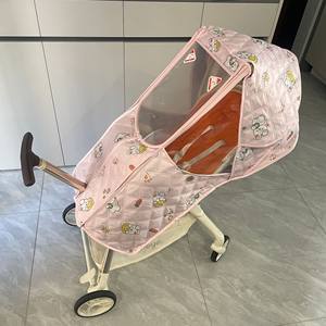 遛娃车挡风罩冬季伞车婴儿宝宝斗篷高景观推车透明外出防疫冬天