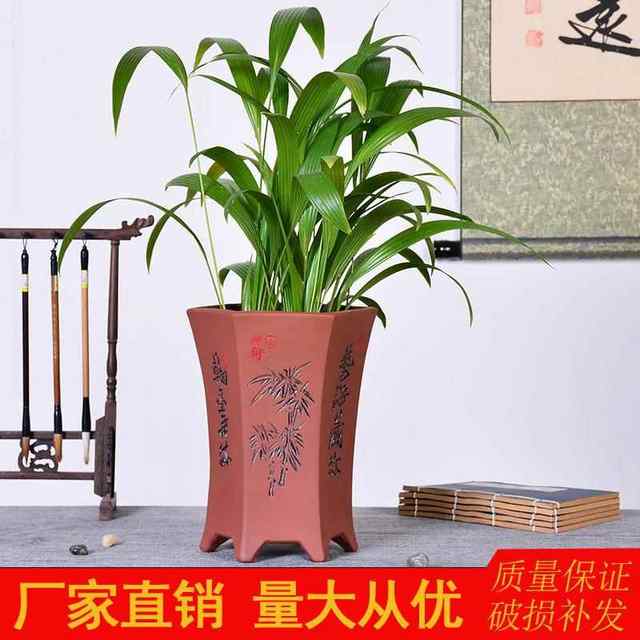 Purple Clay Ceramic Orchid Pot Large Home Gardening Plant Planting Spider Plants Bonsai Clivia Round Flower Pot