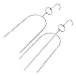 Stainless steel pipa duck fork hook roasted squab three-pronged hand-shred roasted rabbit tool U-shaped duck clip roasted barbecued pork hook