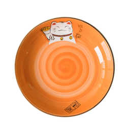 Cartoon creative ceramic tableware Japanese hand-painted household plates and bowl sets for 2 people, 4 people and 8 people, factory direct sales