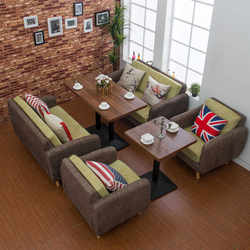 Coffee shop deck sofa combination simple dessert shop milk tea shop tea restaurant theme Chinese and Western restaurant dining table and chairs