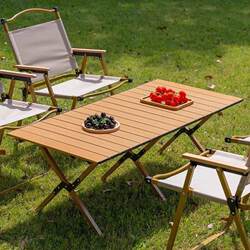 Outdoor Folding Tables and Chairs, Portable Ultra-Light Aluminum Alloy Egg Roll Tables, Picnic Camping Lightweight Camping Equipment Set