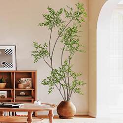 Haihong Scenery Nandina Bamboo Simulated Green Plant Indoor Living Room Bionic Fake Classy Tree Accessible Luxury Potted Flower Large Floor Planting
