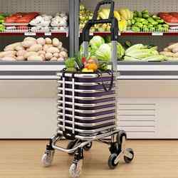 Grocery Shopping Trolley, Household Portable Foldableable Trolley, Elderly Trolley, Supermarket Shopping Climbing Stairs, Lightweight Trolley