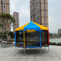 Colorful trampoline bounce large round tent household ceiling children and adults bounce sunshade outdoor stall trampoline