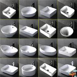Countertop Basin, Small Size, Single-Hole Washbasin for Balcony, Ceramic Washbasin, Bathroom Sink, Household Basin