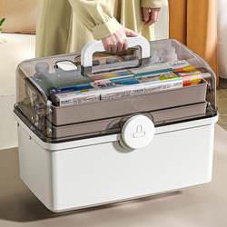 Japanese Imported Medicine Box, Family-Sized Medicine Box, Large-Capacity Household Medicine Box, Multi-Layer Storage Box for Children's Medicines, First Aid Box