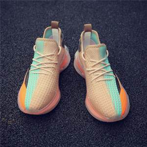 
Popular men's shoes summer mesh breathable casual dad shoes men's 2025 new shoes men's trendy shoes flying knitted sports shoes
