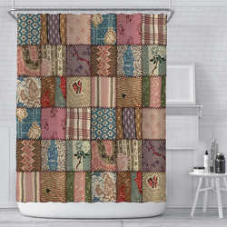 Factory direct sales Nordic checkered diamond mosaic bathroom curtain Customizable digital printing polyester waterproof shower curtain