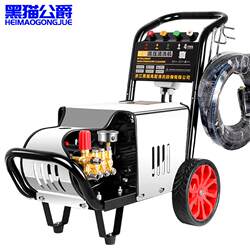 220V Black Cat Pressure Washer for Farms, Commercial and Household Use, High-Power Water Gun, Industrial Car Washing Machine, 380V Water Pump