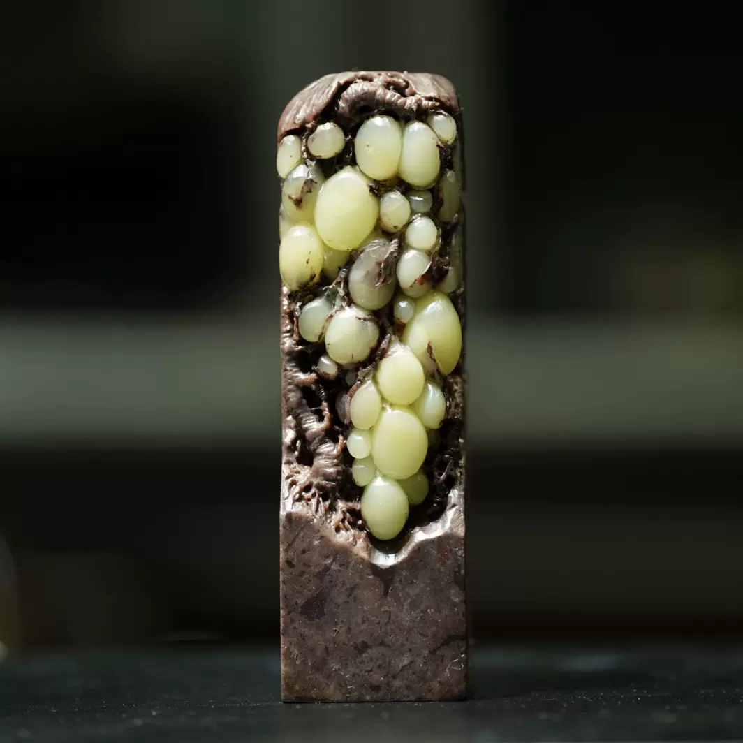 SALE，HOT】 篆刻 印材 中国名石 青田石周村葡萄凍 美材1322 サイズ