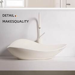 Cream-Colored High-End Creative Ceramic Art Basin Countertop Washbasin Hotel Washbasin Personalized Single Countertop Basin