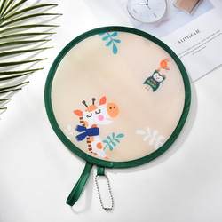 Mini Folding Fan Japanese Style Portable Cartoon Small Fan Women's Round Fan Children's Portable Folding Fan Summer Cooling
