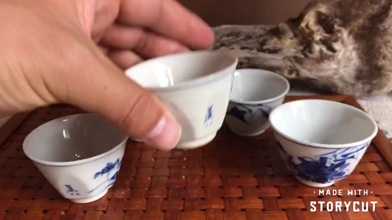 道八煎茶器煎茶碗五客染付草花文煎茶道具-Taobao