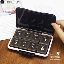 Light-Proof Seven-Day-A-Week 8-Compartment Portable Medicine Packaging and Storage Sealed Large-Capacity Medicine Box for the Elderly
