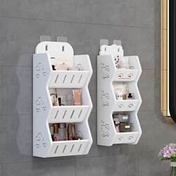 Bathroom Storage Rack, Wall-Mounted Shelf for Bathroom, Toilet Storage Rack, Multi-Layer, No-Drill, Wall-Mounted Cosmetics Holder
