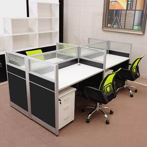 
Guangdong office furniture screen workstation four-person combination desk six-person screen staff desk and chair combination