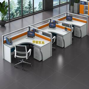 
Simple modern staff desk and chair combination staff computer desk screen booth Guangdong office furniture