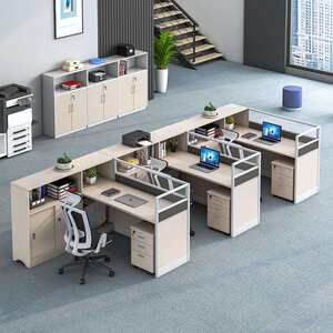 
Office furniture staff office desk chair single financial office desk screen employee seat 1 person computer desk