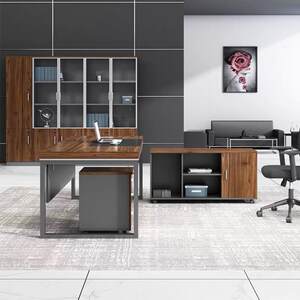 
Boss desk office simple modern office desk chair set furniture manager main JSA-33 tube president table