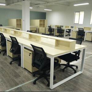 
Beijing office furniture simple steel frame office desk staff work computer table and chair screen partition 4-person combination