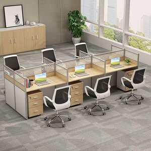 
Staff desk holder simple modern 2/4/6 person screen partition office furniture combination four person