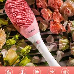 Electric Massage Bath Brush Silicone Bath Brush Sonic Vibration Wireless Charging Long Handle Bath Brush 39 °   Back Scrubber