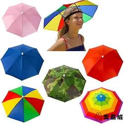 Hat with Umbrella, Fishing Hat with Umbrella, Large Umbrella Hat for Children and Adults, Outdoor Foldable Umbrella Hat for Both Sunny and Rainy Weather