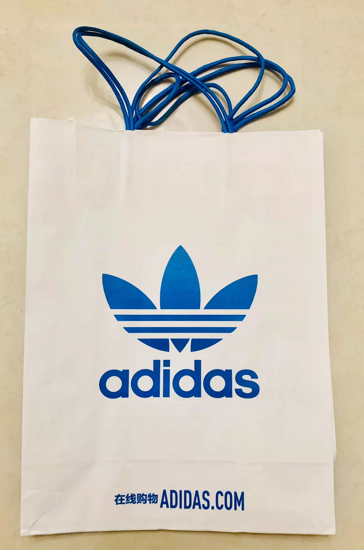 Adidas三葉草紙袋購物袋口袋合適裝鞋服-Taobao