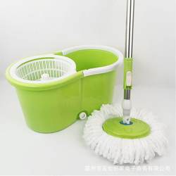 Mop Cleaning Tool with Mop Rod, Hands-Free Washing, Rotating Mop Bucket, Thickened Wringer Bucket, Single Bucket Integrated Dual-Drive